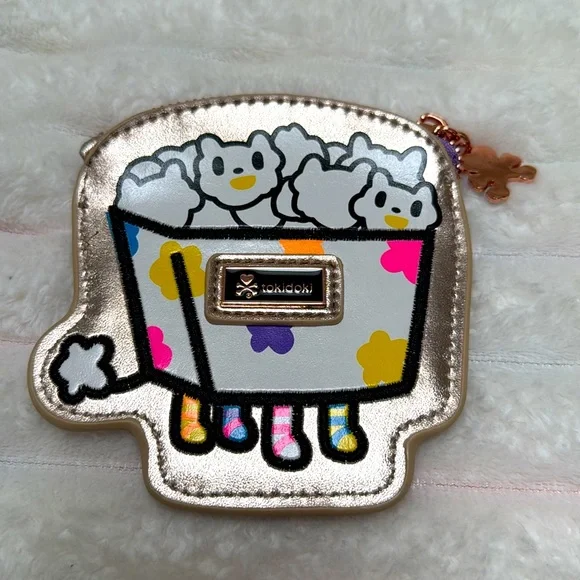 Tokidoki Popcorn 🍿 Kitty Coin Purse with zipper top - Picture 4 of 8